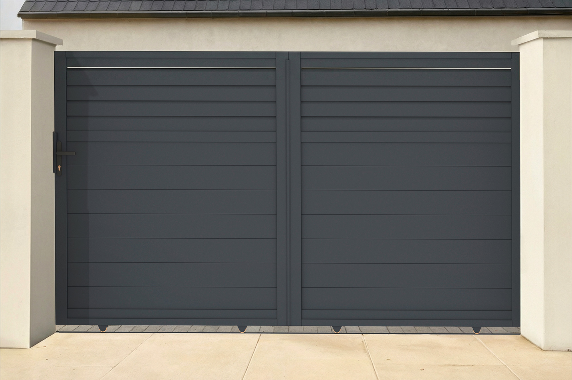 Sliding gate kit 3,5m CARPATIA H.180cm grey aluminium 1