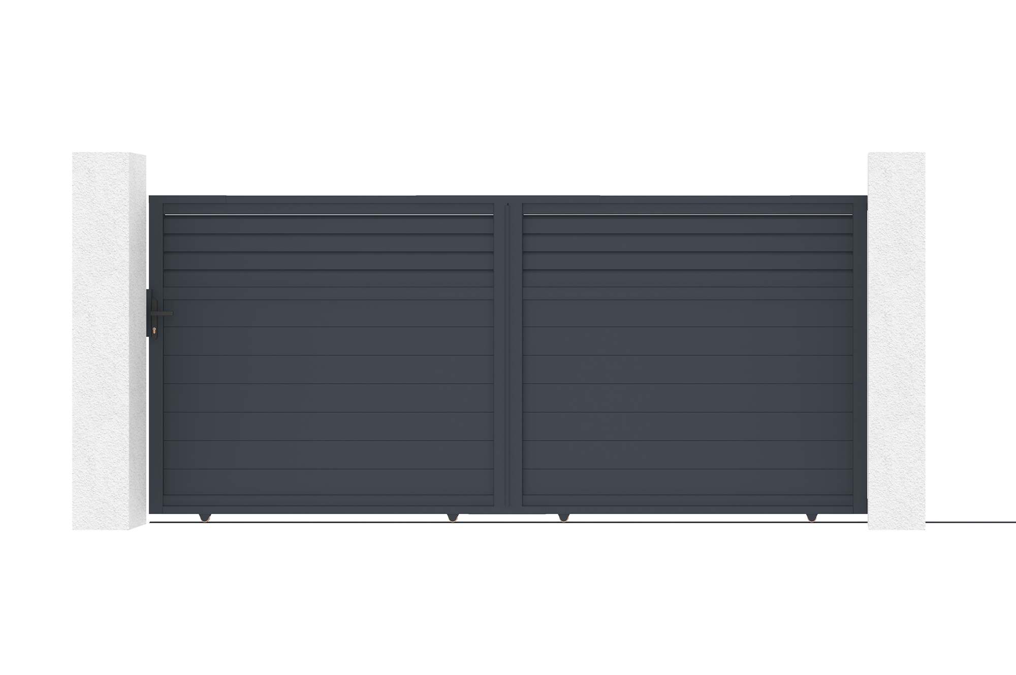 Portail coulissant 4m CARPATIA H.180cm aluminium gris 2