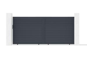 Sliding gate kit 4m CARPATIA H.180cm + 2 posts H.190cm grey aluminium 2