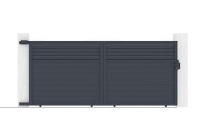 Sliding gate kit 4m CARPATIA H.180cm + 2 posts H.190cm grey aluminium 8