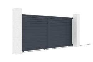 Sliding gate kit 4m CARPATIA H.180cm + 2 posts H.190cm grey aluminium 4