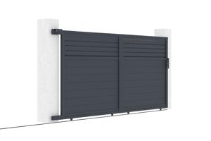 Sliding gate kit 4m CARPATIA H.180cm + 2 posts H.190cm grey aluminium 9