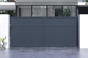 Sliding gate kit 4m CARPATIA H.180cm + 2 posts H.190cm grey aluminium 3