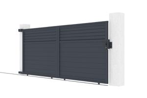 Sliding gate kit 4m CARPATIA H.180cm + 2 posts H.190cm grey aluminium 10
