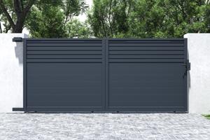 Sliding gate kit 4m CARPATIA H.180cm + 2 posts H.190cm grey aluminium 7