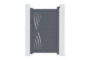 Gate 1m VELETA H.160cm gray aluminum main image