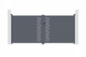 Portail battant 3,5m ARLBERG H.160cm gris main image