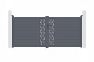 Swing gate 3,5m ADULA H.160cm grey aluminium main image