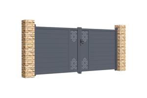 Verstelbare draaipoortbreedte 3,5m TRIGLAV H.160cm grijs aluminium 2