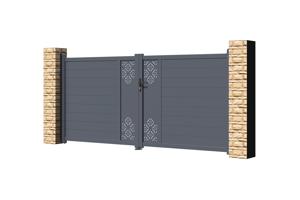 Verstelbare draaipoortbreedte 3,5m TRIGLAV H.160cm grijs aluminium 3