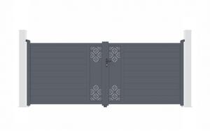 Swing gate 4m TRIGLAV H.160cm grey aluminium main image