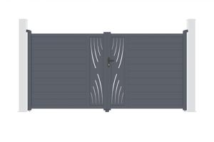 Swing gate 3,5m VELETA H.180cm grey aluminium main image