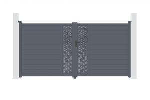 Swing gate 3,5m ADULA H.180cm grey aluminium main image