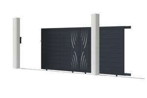 3m VELETA sliding gate, 160cm high + 1m VELETA pedestrian gate, 160cm high + 4 posts + Ranger C300 motor 3