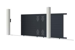 Sliding gate kit 3m TRIGLAV H.160cm grey aluminium 3
