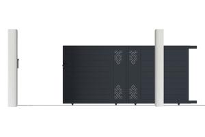Sliding gate kit 3m TRIGLAV H.160cm grey aluminium 2