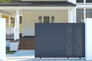 Puerta corredera exterior​ 3,5m ADULA Alt.160cm aluminio gris 4