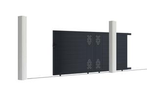 Pakket schuifpoort 3,5m TRIGLAV 350C160 + Poort TRIGLAV 100P160 Grijs 2