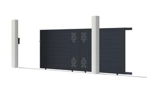 Pakket schuifpoort 3,5m TRIGLAV 350C160 + Poort TRIGLAV 100P160 Grijs 3
