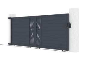 Portail coulissant 4m VELETA H.160cm aluminium gris 9