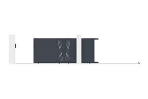 Portail coulissant 4m VELETA H.160cm aluminium gris 10
