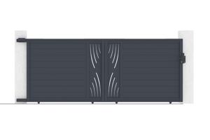 Portail coulissant 4m VELETA H.160cm aluminium gris 7