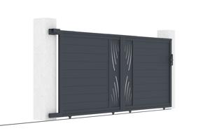 Portail coulissant 4m VELETA H.160cm aluminium gris 8