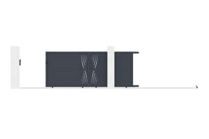 Portail coulissant 4m VELETA H.160cm aluminium gris 5