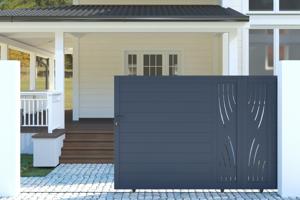 Portail coulissant 3,5m VELETA H.180cm + Portillon 1m VELETA aluminium 4