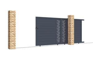 Skjutgrind 4m ARLBERG H.180cm grå aluminium 3