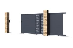 Skjutgrind 4m ARLBERG H.180cm grå aluminium 4