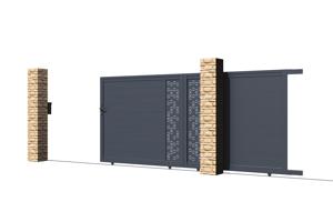 Sliding gate kit 4m ADULA H.180cm grey aluminium 3