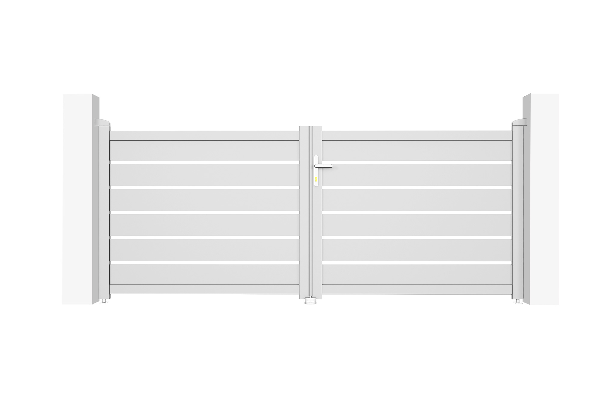 Doppelflügeltor aus Aluminium 3m VOGEL H.120cm weiß 2