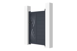 VELETA 4m H.140cm grey swing gate + VELETA 1m H.140cm pedestrian gate + 4 posts + Tanker B250 motor 8