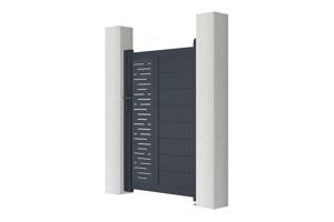 Portillon 1m ARLBERG H.140cm + 2 Poteaux H.166cm aluminium gris 3