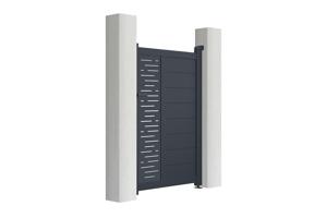 Portillon 1m ARLBERG H.140cm + 2 Poteaux H.166cm aluminium gris 2