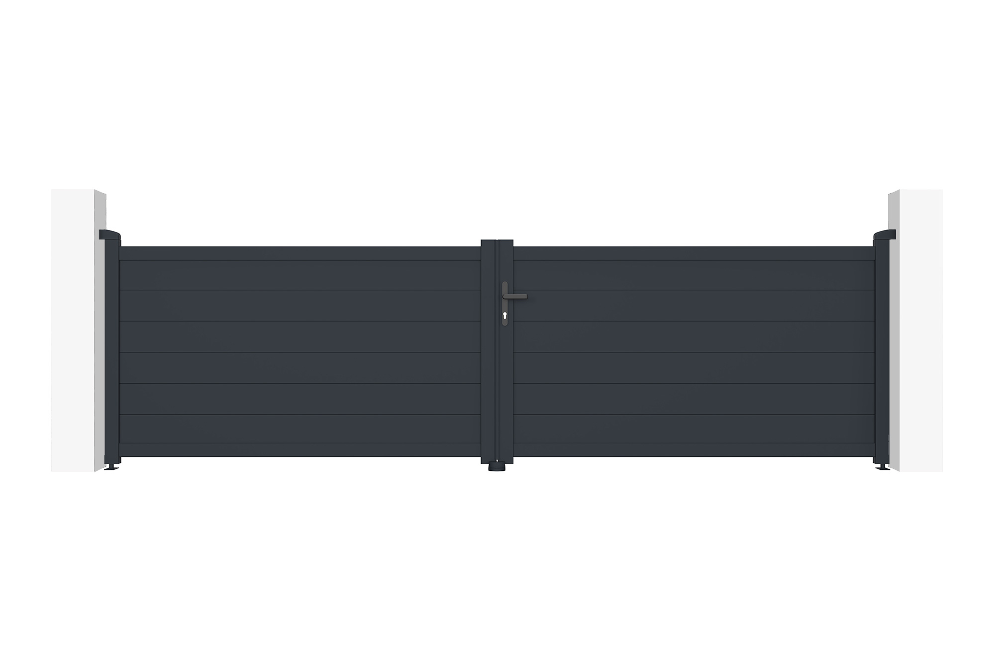 Portail battant ajustable en largeur 4m EIGER H.115cm alu gris 2