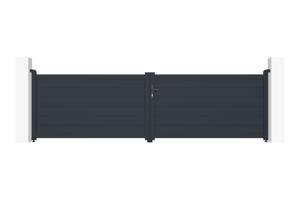 Portail battant 4m EIGER H.115cm + 2 poteaux H.166cm aluminium gris 2