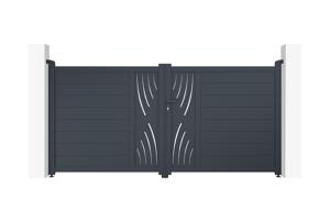 Swing gate 3m VELETA H.140cm grey aluminium main image