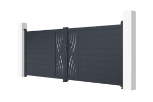 Portail battant 3,5m VELETA H.140cm gris 3