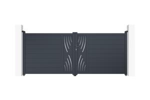 Swing gate 3,5m VELETA H.140cm grey aluminium main image