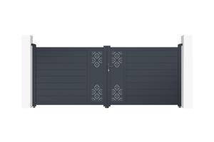 Swing gate 3,5m TRIGLAV H.140cm grey aluminium main image