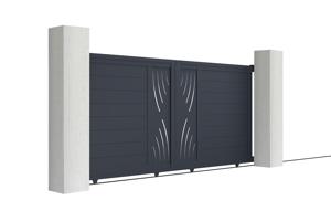 Sliding gate kit 3m VELETA H.140cm grey aluminium 3