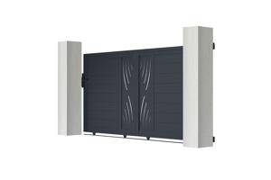 Sliding gate kit 3m VELETA H.140cm grey aluminium 4