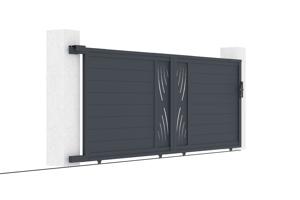 Sliding gate kit 4m VELETA H.140cm grey aluminium 8