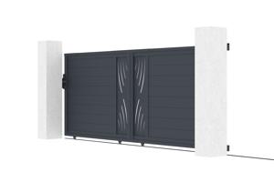 Sliding gate kit 4m VELETA H.140cm grey aluminium 4