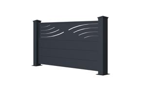 Aluminium Fence Semi-Open 1,9m VELETA H. 90cm Grey 3