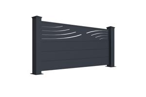 Aluminium Fence Semi-Open 1,9m VELETA H. 90cm Grey 2