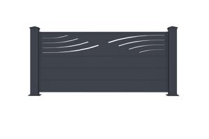 Hliníkový Plot Polootevřený 1,9m VELETA V. 90cm Šedá main image