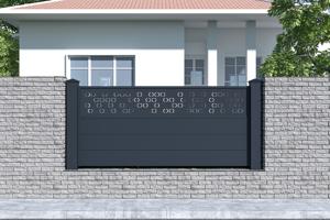 Lot de 2 clôtures Aluminium Semi-Ajourées 1,9m ADULA H.90cm gris 4